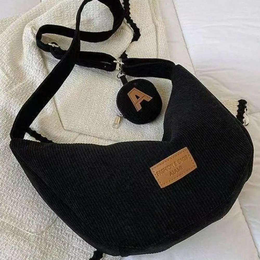 

Женская сумка через плечо большой вместимости, однотонная универсальная вельветовая сумка на плечо, модная сумка-мессенджер, сумка для отдыха подмышками для девочек