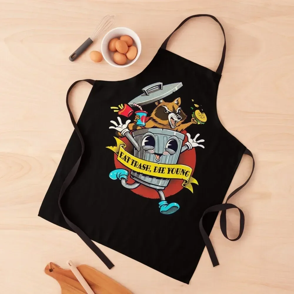 

Eat trash die young vintage cartoon Apron Professional Barber For Home Accessories Men gift Apron