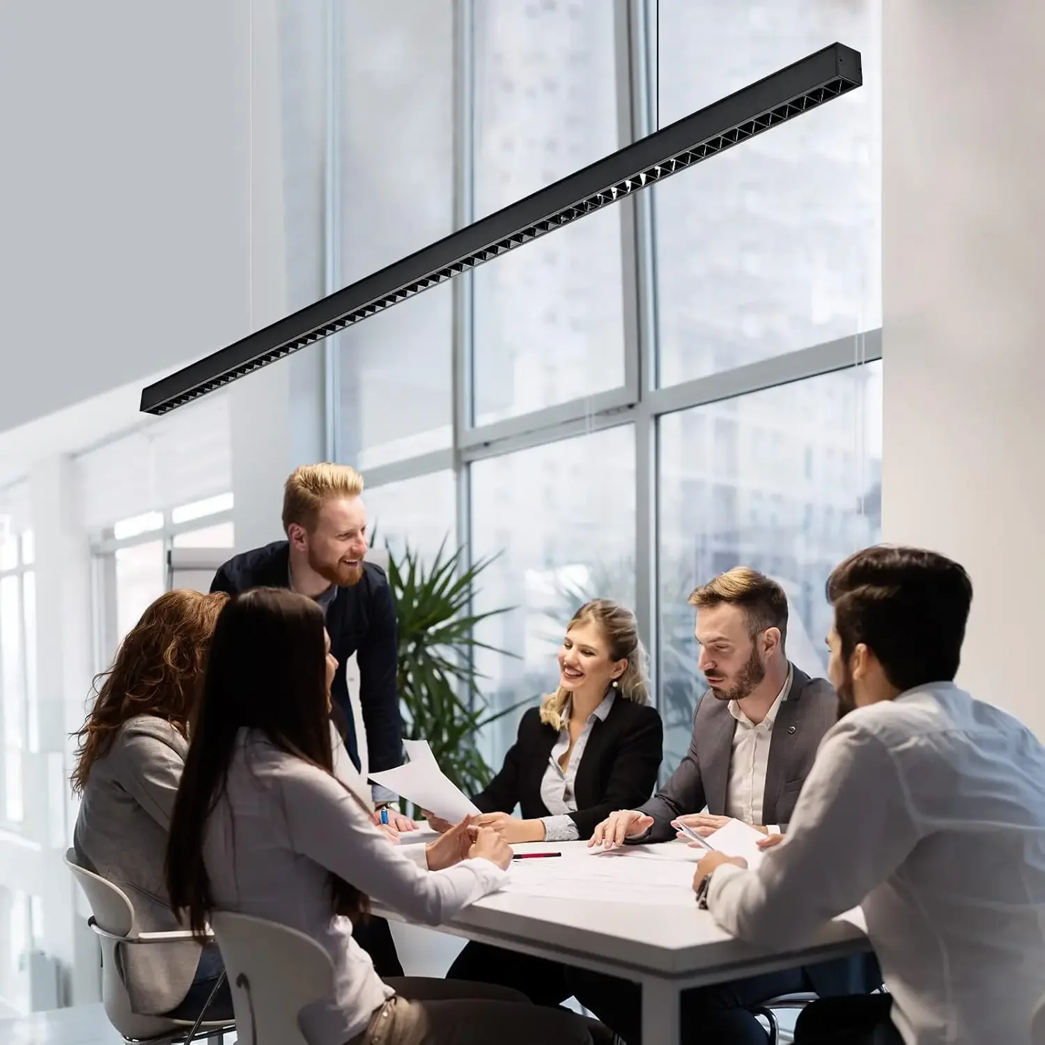 

JOYINLED 36W LED Pendulum Light Office Dining Table Home 4000K Natural Light Aluminum Height Adjustable Pendulum Light