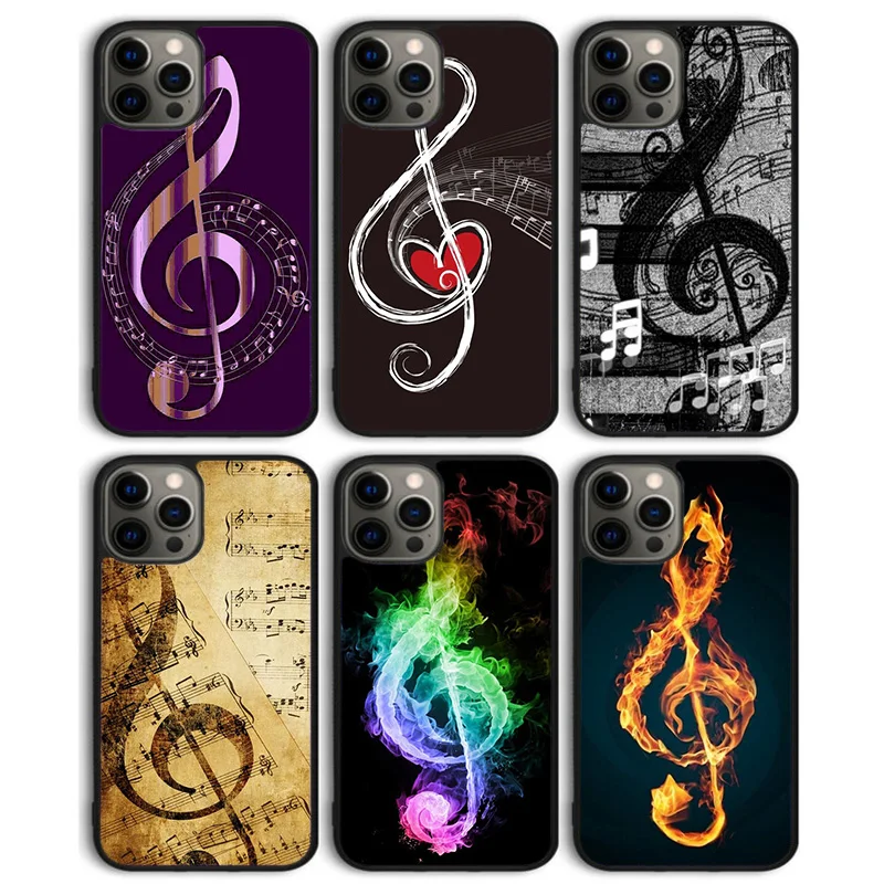 Music Note Musical Treble Clef Phone Case Cover For iPhone 16 15 SE2020 14 Plus 11 Pro Max 13 Pro Max 12 mini XS Max XR Coque