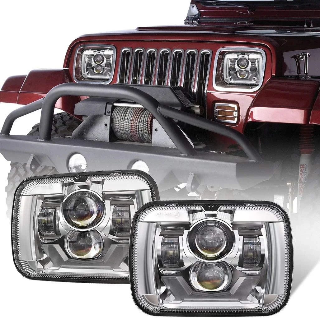 85W Rectangle H6054 LED Headlights 5x7 7x6