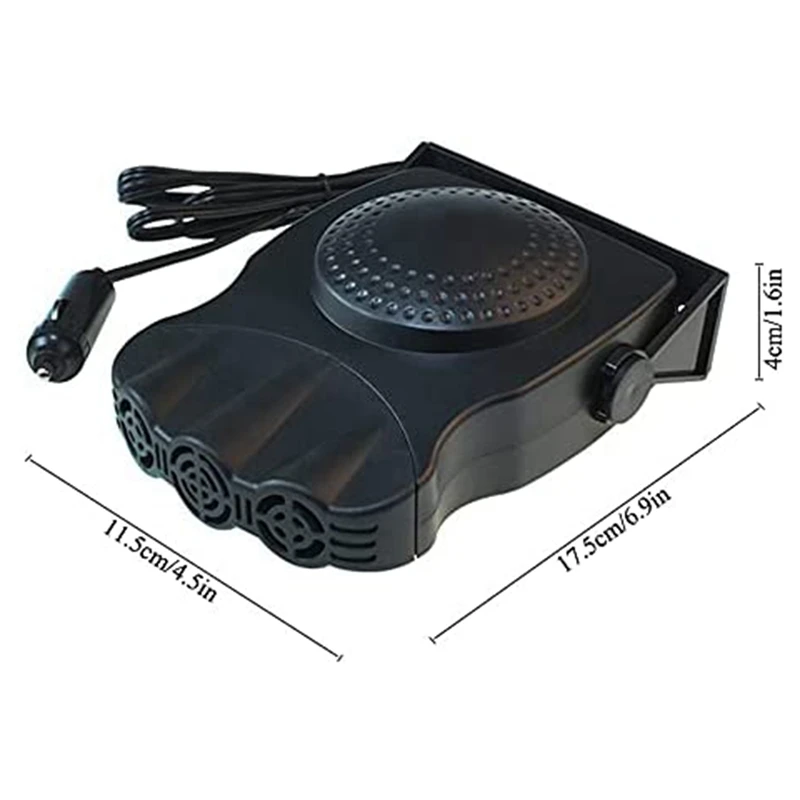 Car Heater, Portable Fast Heating Car Heater With Heating And Cooling Defrost Defogger Adjustable Thermostat