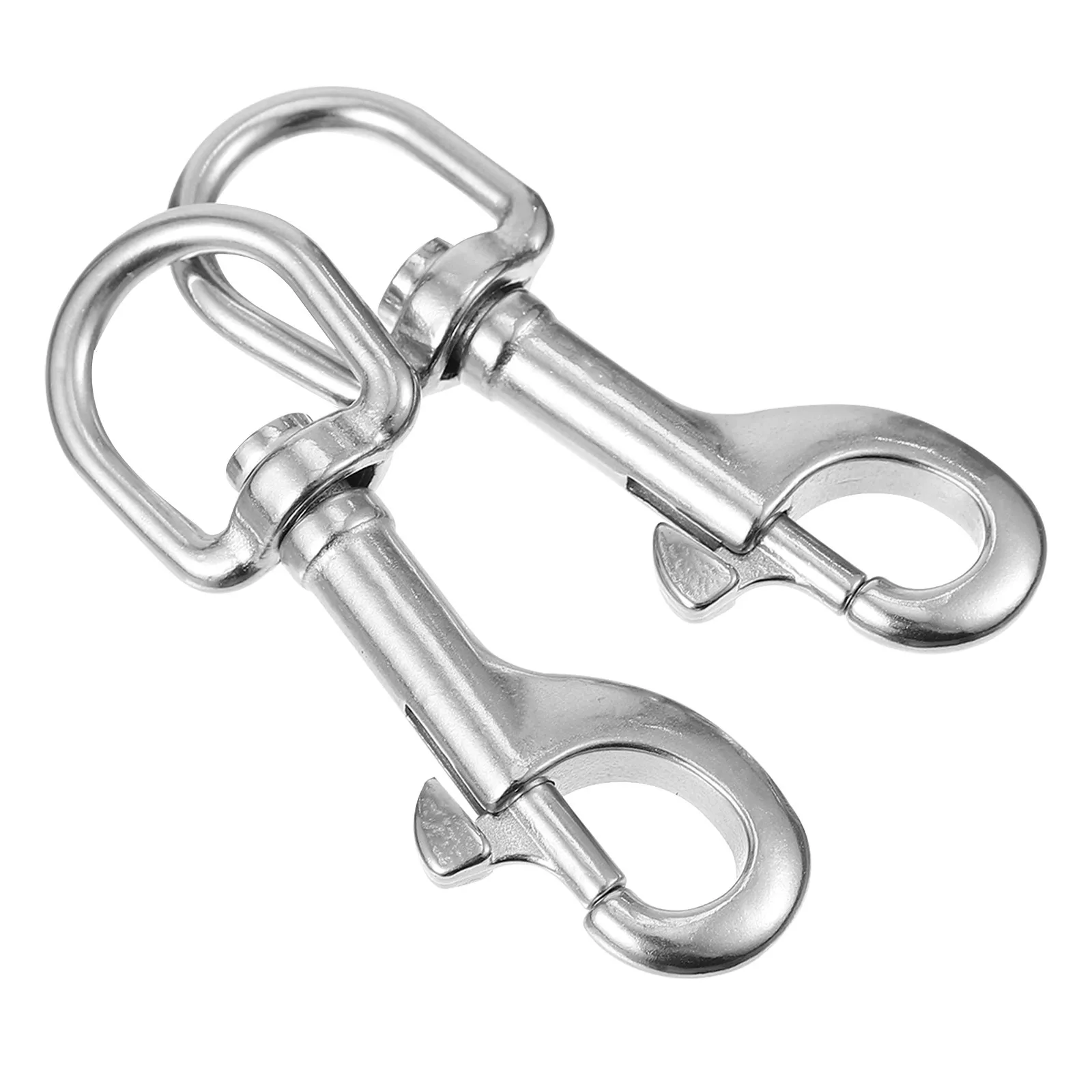 2Pcs Stainless Steel Swivel Snap Hooks Rigid Oval Hand Operation Dog Leash Clip Corrosion Resistant Swivel