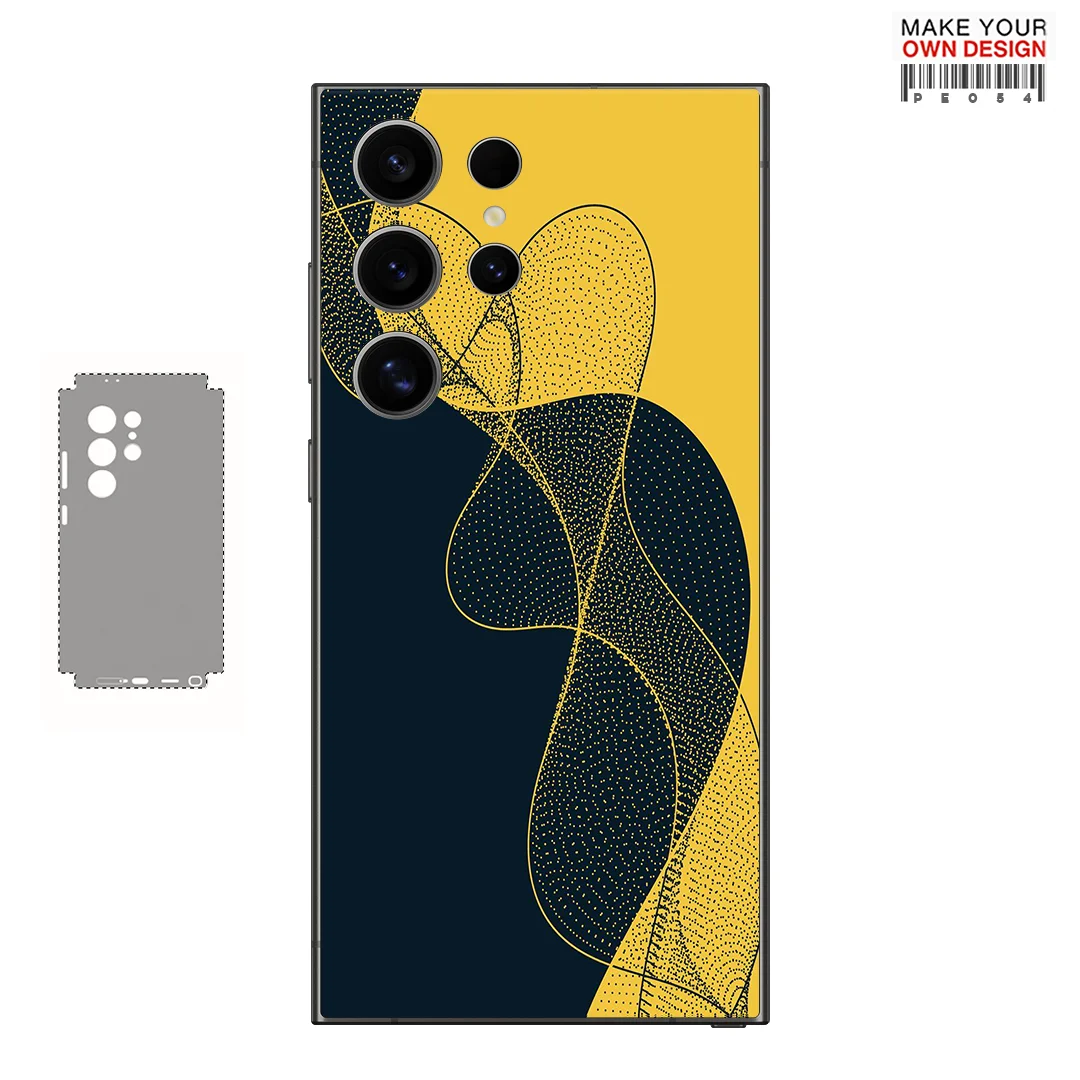 PE005 Colorful Decal Skin for Samsung Galaxy S24 S23 S22 Ultra Plus S25Ultra Back Screen Protector Cover Wrap Stones Sticker