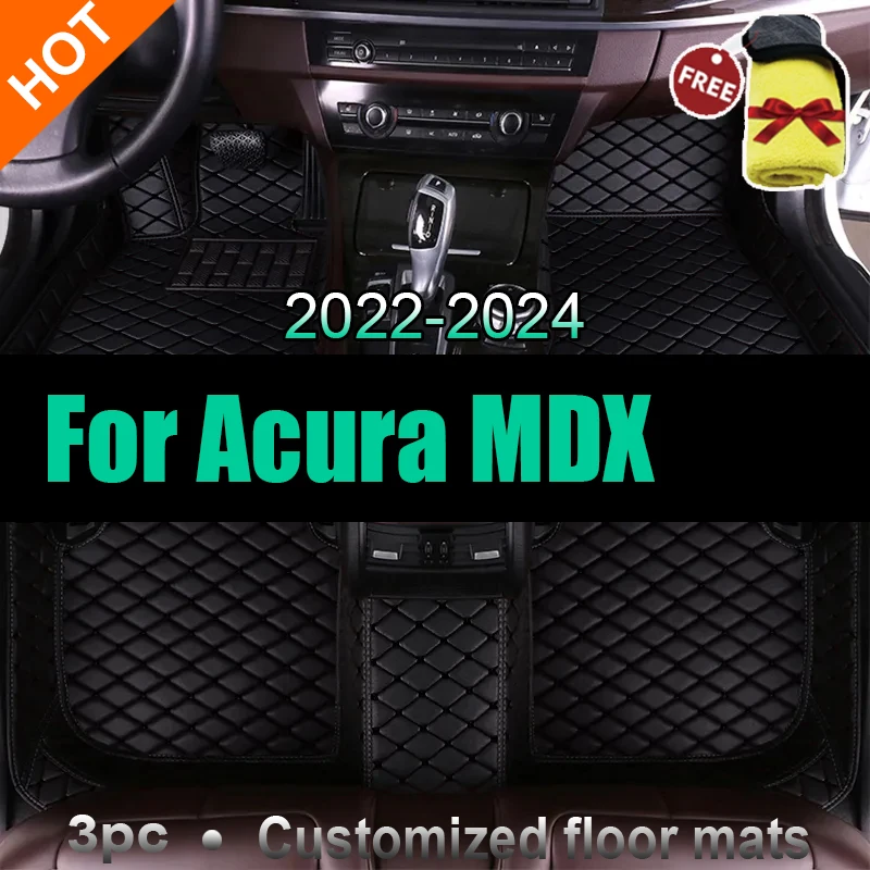 

Автомобильные коврики для Acura MDX YD8 YD9 YE1 2022 2023 2024, 7-местные кожаные коврики, коврик, автомобильные аксессуары