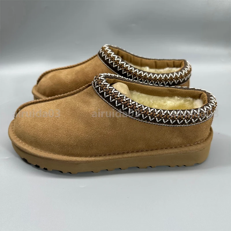 Ultra Mini Platform Slippers Bont Glijbanen Klassieke Laars Winter Wol Comfort Designer Laarsjes