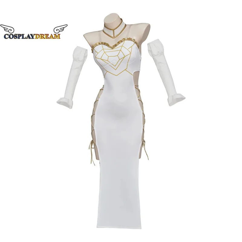 Albedo Cosplay Anime Overlord Cosplay Costume Women White Dress Overlord Albedo Costume Halloween Christmas Dress