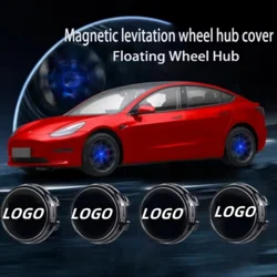 For Tesla Car magnetic levitation wheel hub light led luminous wheel center cap light modification special wheel hub cap light