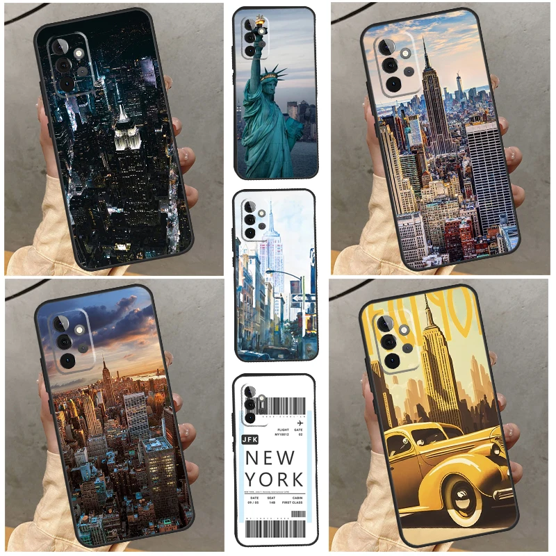 New York City Phone Case For Samsung Galaxy A54 A34 A14 A13 A33 A53 A73 A12 A22 A32 A52 A72 A51 A71 Cover Coque