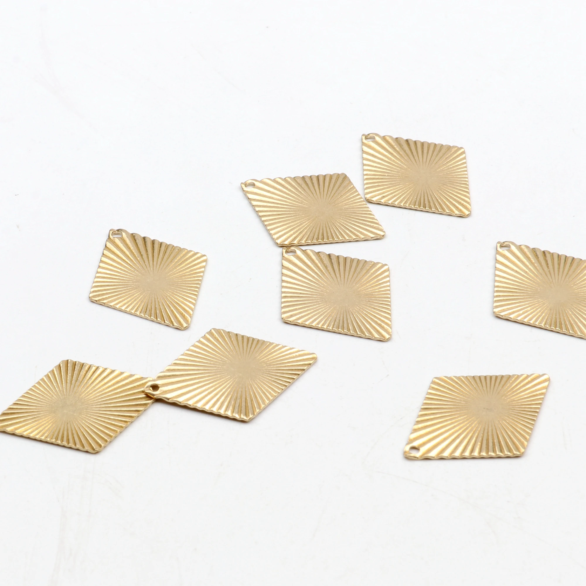 Hammered Brass Charms,Rhomboid connector,Findings Accessories For Diy Earrings Necklace Bracelet DIY Making,Jewelry Supplies