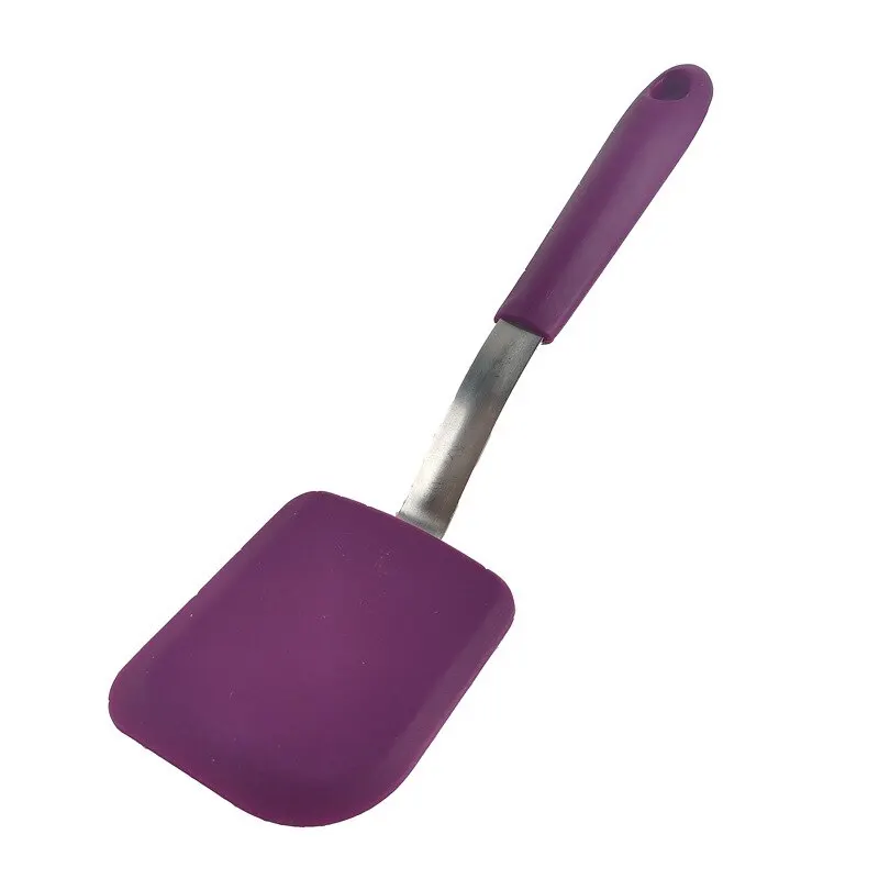 1Pc Non-Stick Fried Steak Spatula - Silicone Long Handle Frying Spatula Mini Kitchen Utensils