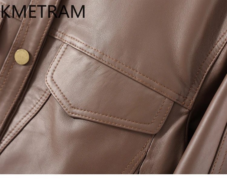 100% strato superiore giacche di pelle di pecora donna vintage giacca corta in vera pelle 2025 Nuovo in capispalla autunno abbigliamento donna arrivoات