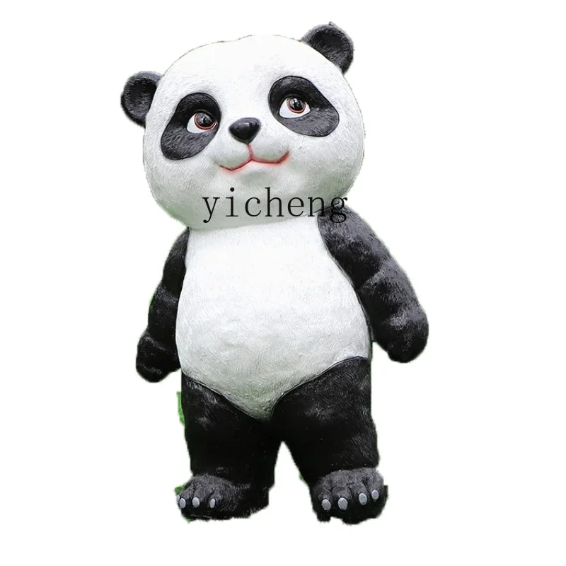 Zk Outdoor Park Community Simulation Panda Sculpture Lawn Courtyard Cartoon Big Decorations