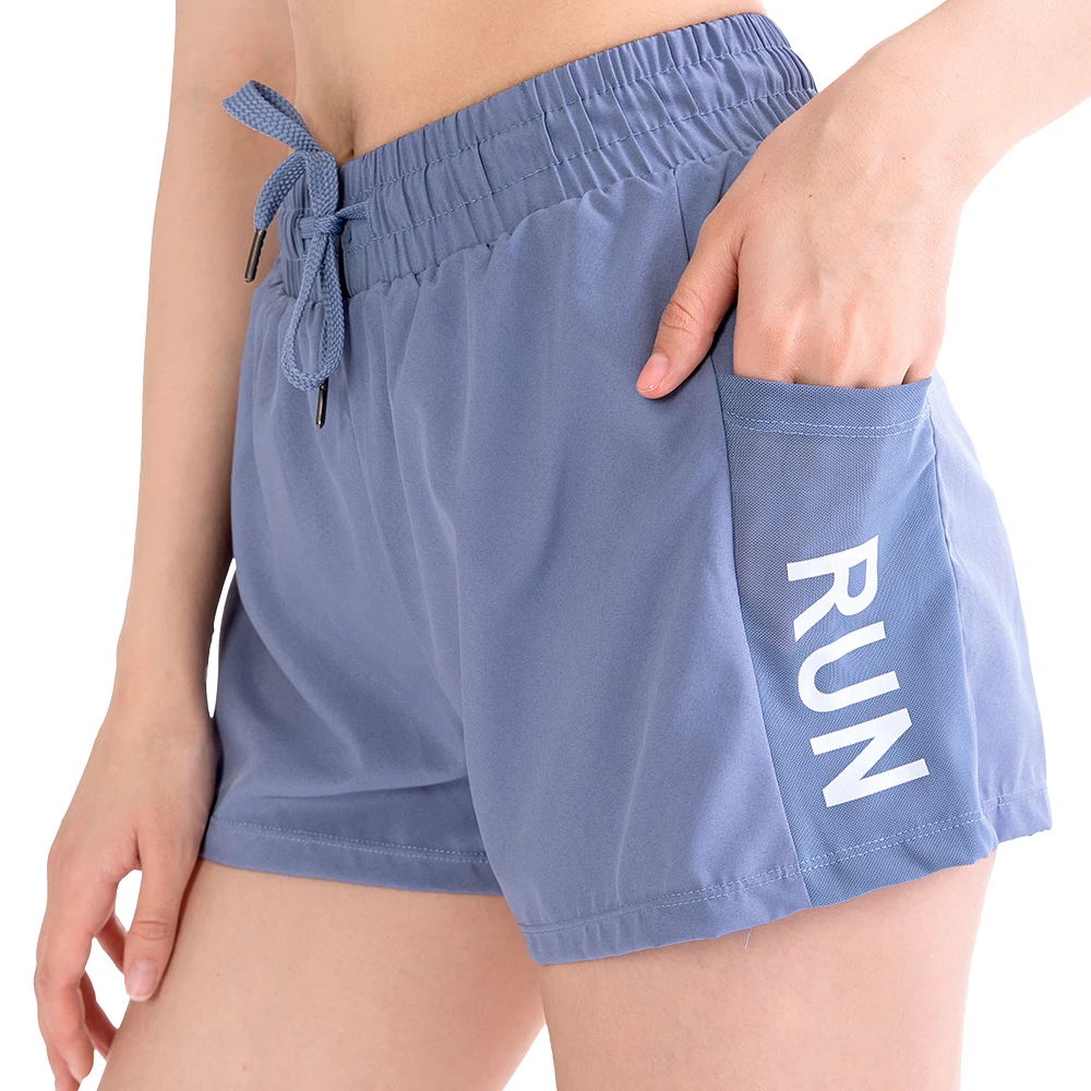 Fake Two-Piece Running Shorts with Pockets Women High Waist Polyester Letter Yoga Gym Workout Outdoor Tennis Shorts Plus Size