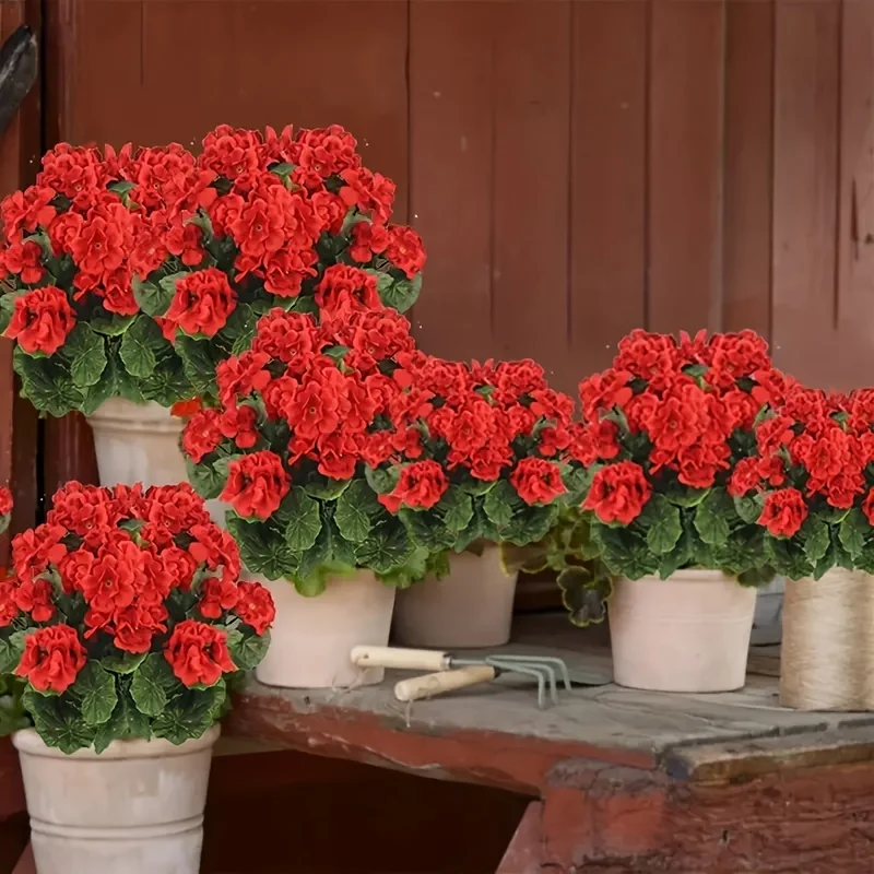 1/3PCS Artificial Birchapple Flowers, Large Artificial Geranium, Artificial Flowers For Family Wedding Kitchen Garden Festival D