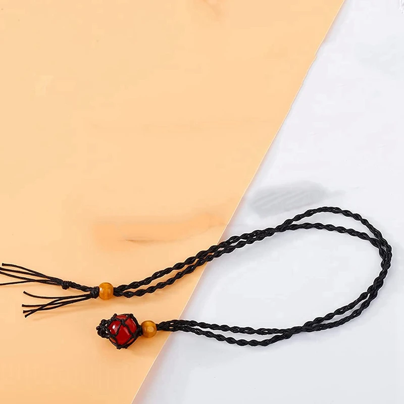 4X Necklace Cord Empty Stone Holder, Necklace Cord For Crystals, Pendant Stone Holder Adjustable Necklace Holder Pendant image 5