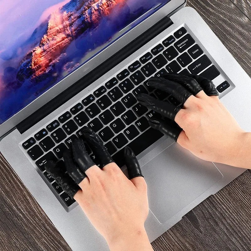 A73E-800 Pcs Poulet Latex Doigts Protection Doigts Gants Noir Anti Leges Doigts En Caoutchouc Manches