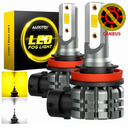 AUXITO 2Pcs H11 H8 LED Fog Light Bulb Canbus Error Free 3000K Super Bright White Yellow H16JP 9006 HB4 9005 HB3 LED Fog Lamp DRL