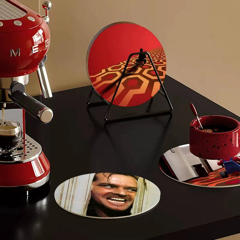 1pc The Shining Horror Movie Wooden Coaster Colour Printing Cup Mat Home Desk Decoration Gifts