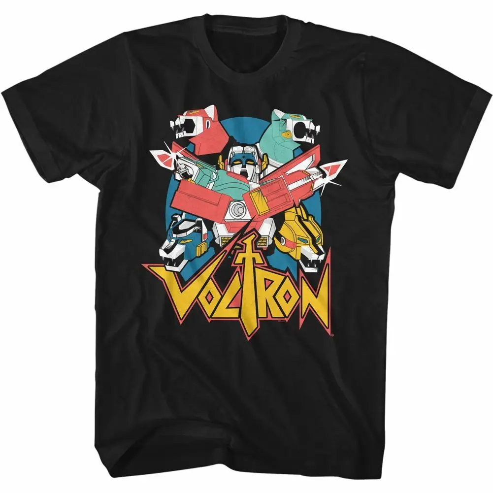 Voltron Retron Black Adult T Shirt