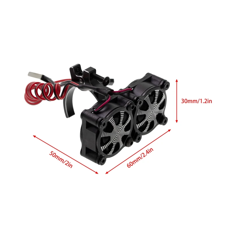 Motor Heatsink Cooling Fan With Thermal Sensor For 540 550 3650 3660 Motors 1/10 RC Car Axial SCX10 Traxxas TRX4