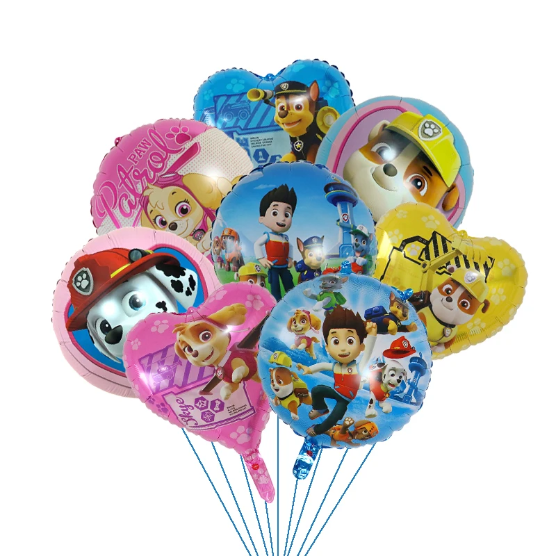 5pcs Paw Patrol Aluminum Film Cartoon Balloon Birthday Party Decoration Balloon Chase Marshall Sky Ryder Children's Toy Gift Set