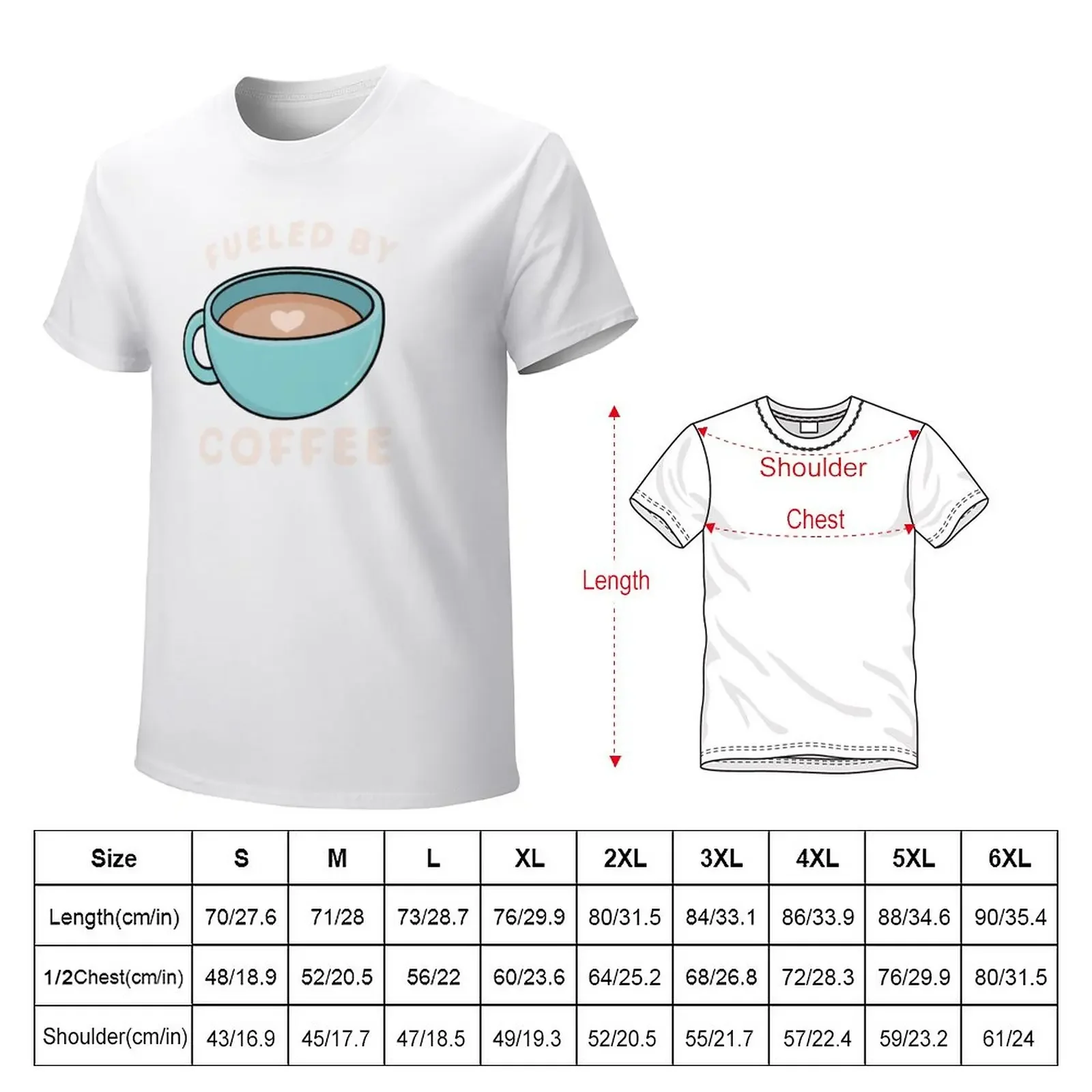 Kawaii and Cute Coffee Fuel T-Shirt tops oversizeds funny t shirts for men