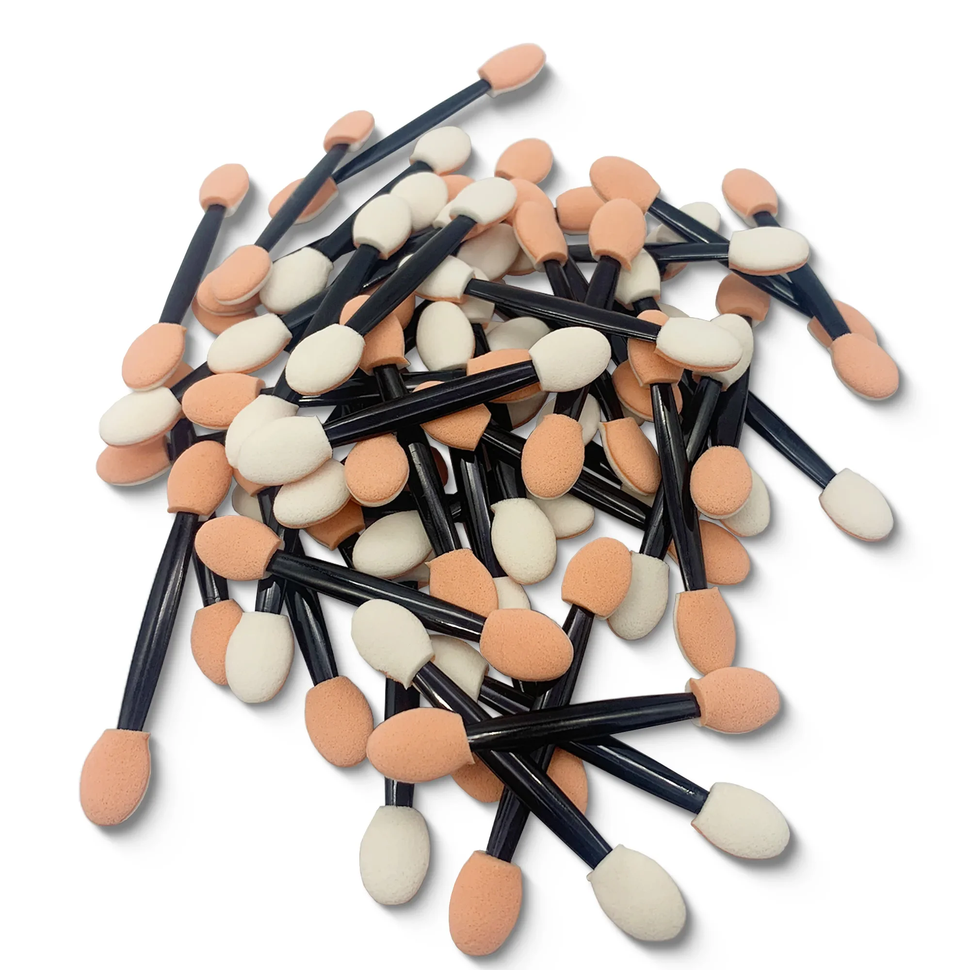 100pcs 일회용 아이 섀도우 브러쉬 양면 스폰지 나일론 세트 메이크업 아이 섀도우 브러쉬 화장품 애플리케이터 메이크업