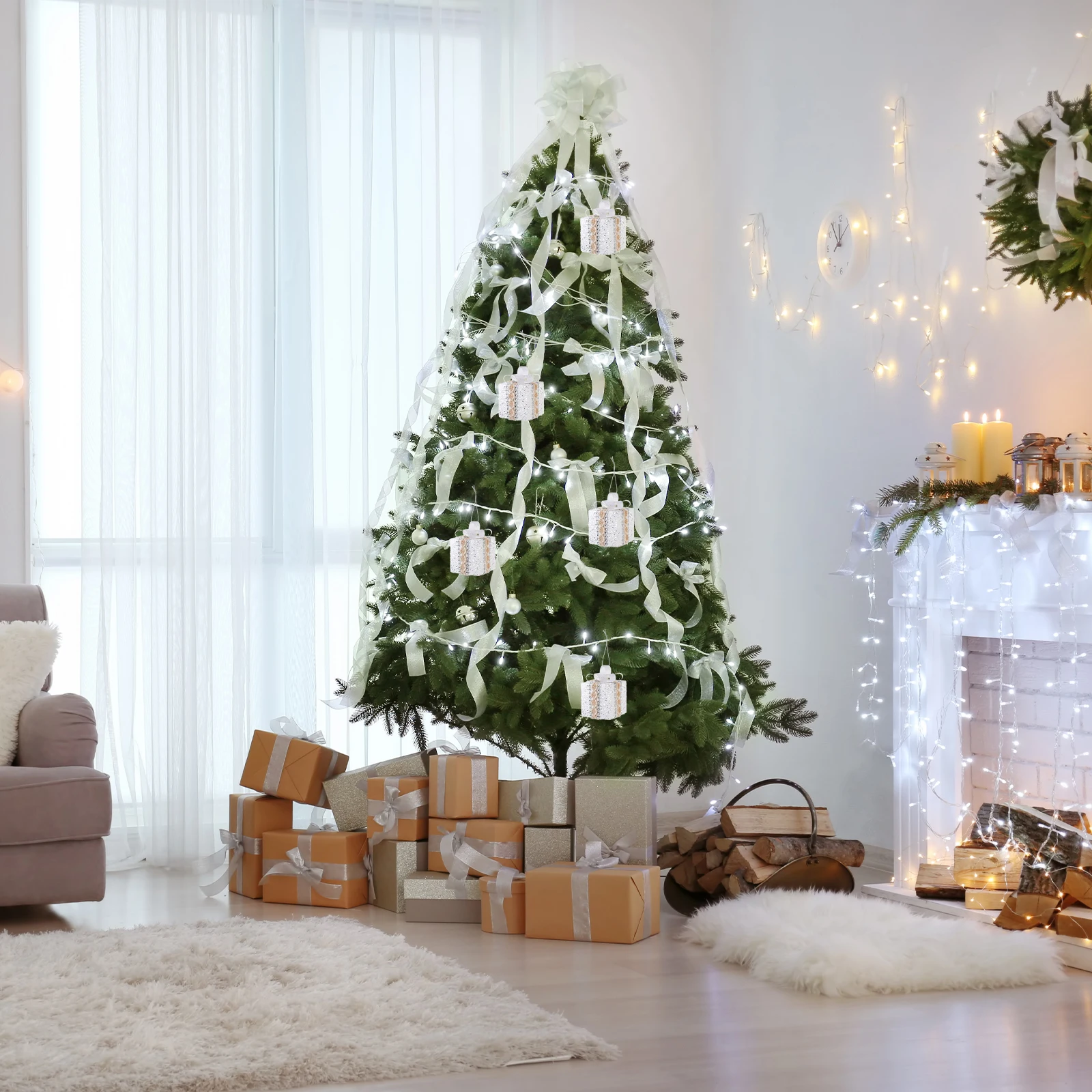 

3Pcs Christmas Gift Box Hanging Decorations Multi Color Lace Xmas Tree Hang Ornaments Festive Holiday Decor Xmas Tree Gift Box