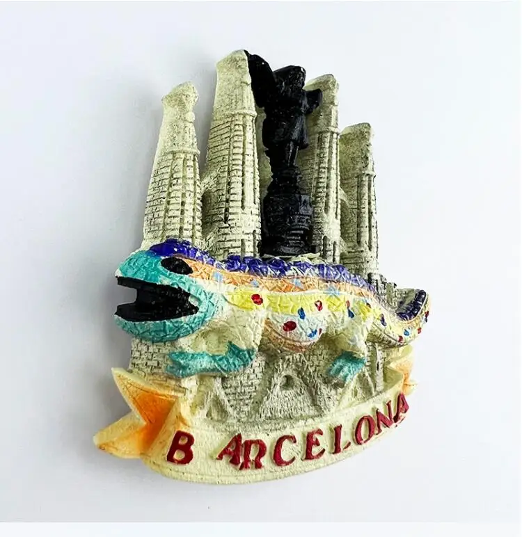 Barcelona Spain LizardMagnets Wroclaw Castle Tourist Souvenirs Magnetic Sticker Home Decoration