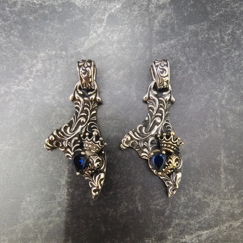 

BOCAI New S925 Silver Jewelry Accessories Reworked Fishtail/Skull Men and Women Pendants High-Quality Fashionable Holiday Gifts