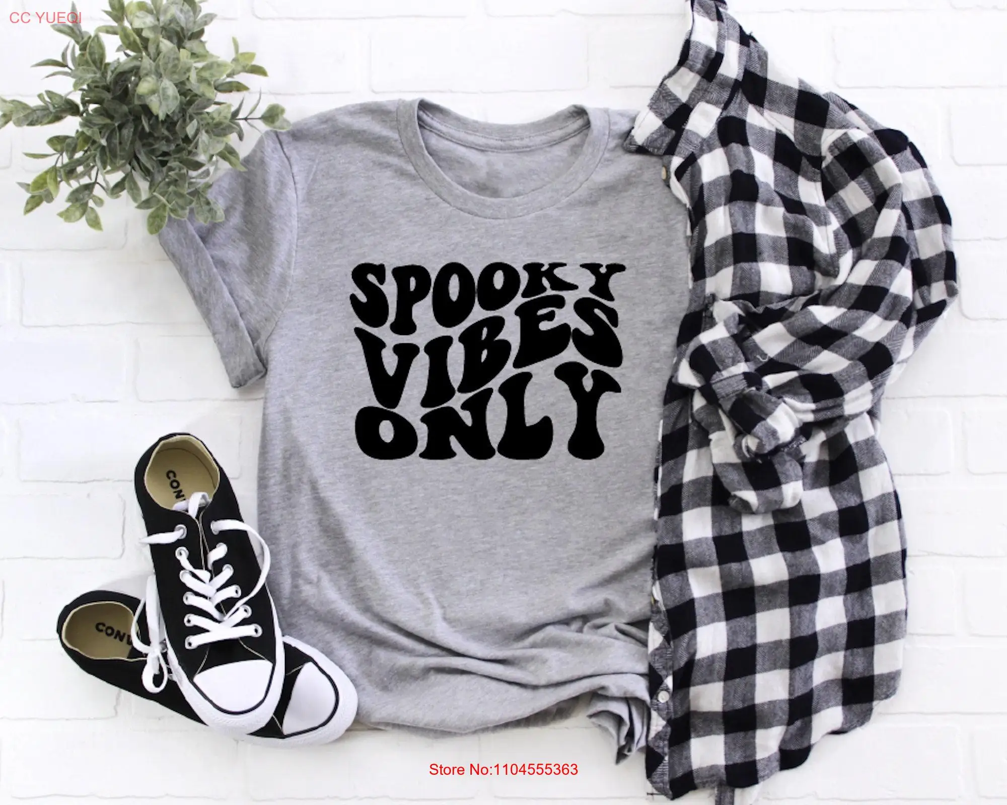 Spooky Vibes Only T Shirt s Halloween Party long or short sleeves