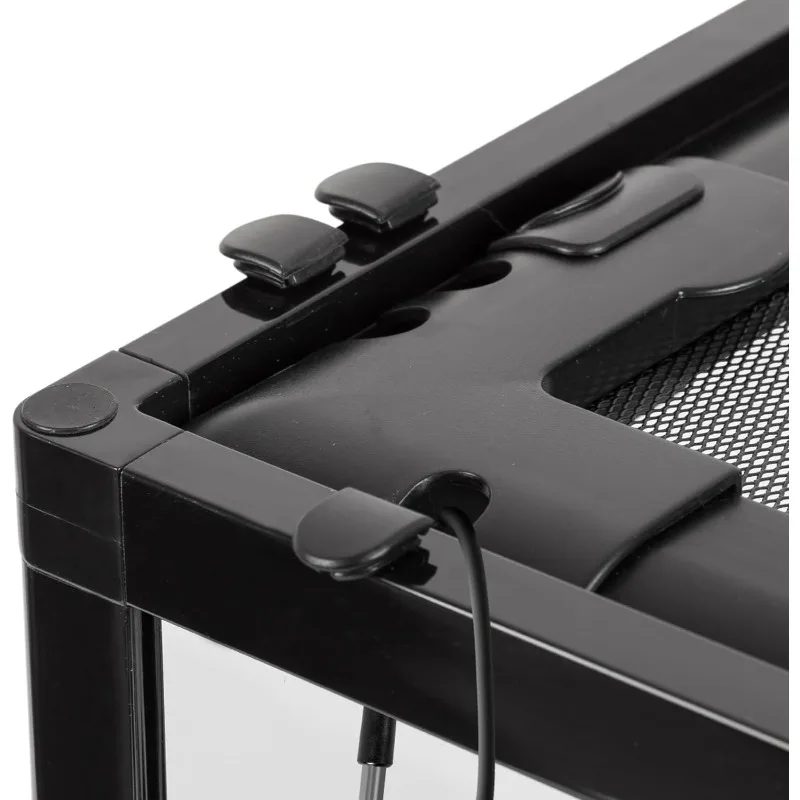 HOME.خزان الموئل البرمائي 10 جالون، تررم الزواحف الزجاجي ذو الرؤية الكاملة 12 بوصة × 12 بوصة × 18 بوصة، خزان الزواحف العمودي مع #4