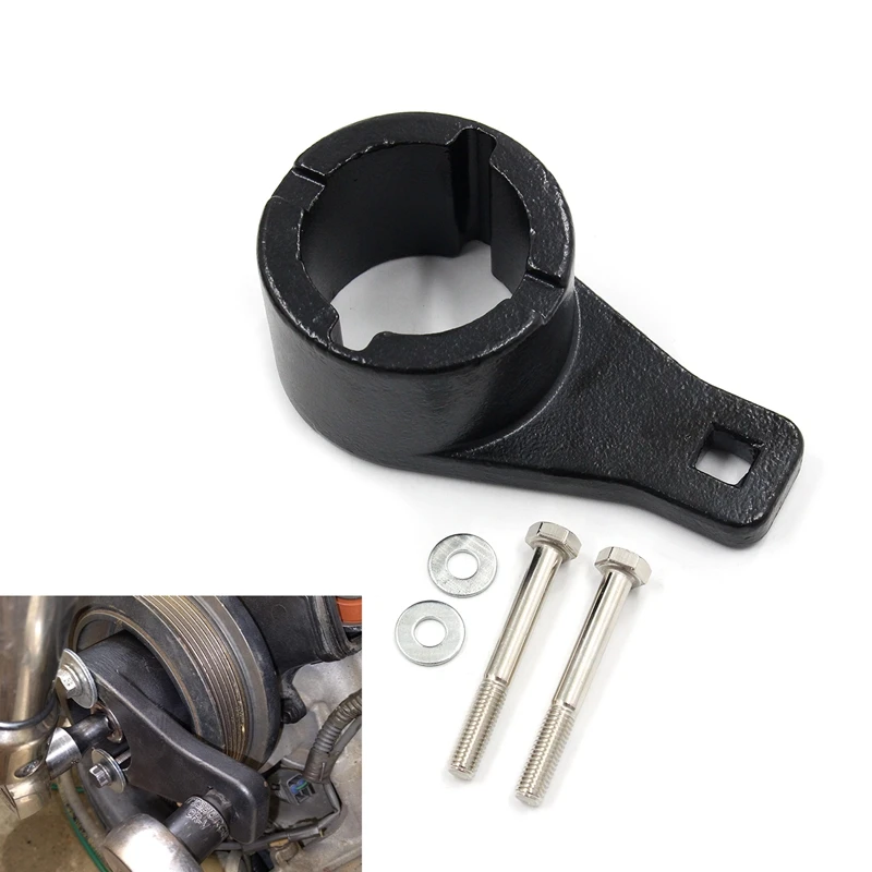 

For Toyota Lexus Crankshaft Damper Pulley Holding Holder Harmonic Tool With 2PCS Crank Bolt