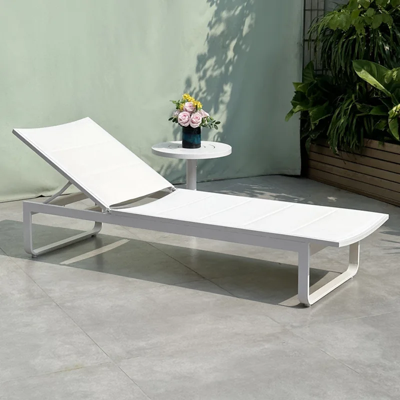 Espreguiçadeira de piscina de luxo italiana, mobília de alumínio para áreas externas, pátio, jardim, espreguiçadeiras, natação