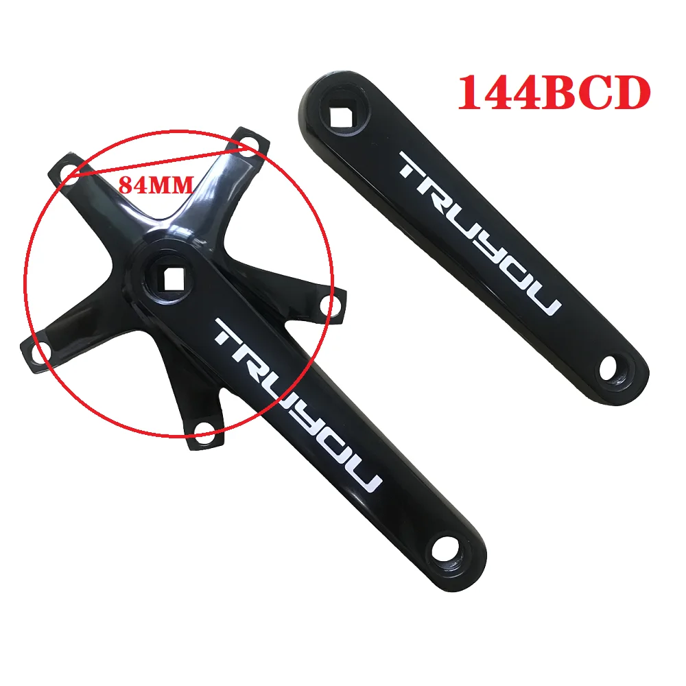 

Bicycle Crank Track Bike 144 BCD 5 Bolts Aluminum Alloy Fixed Gear Parts Single Speed BMX Crankset Length 165mm 170mm Durable