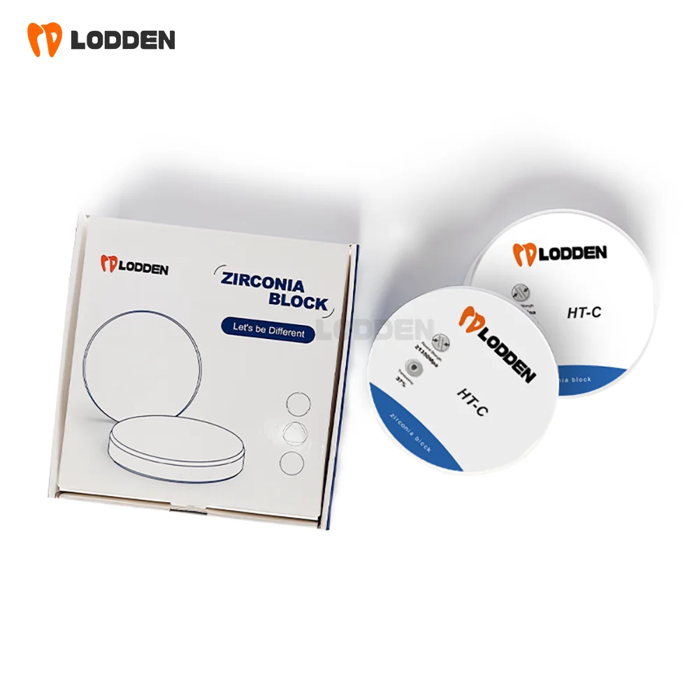 Lodden 98mm HT Zirconia Block Color Zirconium Disc for CAM CDM 37% Transparency 1350 High Strength Dental Material