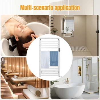 15 Bars Heated Towel Dryer with Timer & Temperature Control Home Towel Radiator IP56 Waterproof for Family Swimming Pool Salon