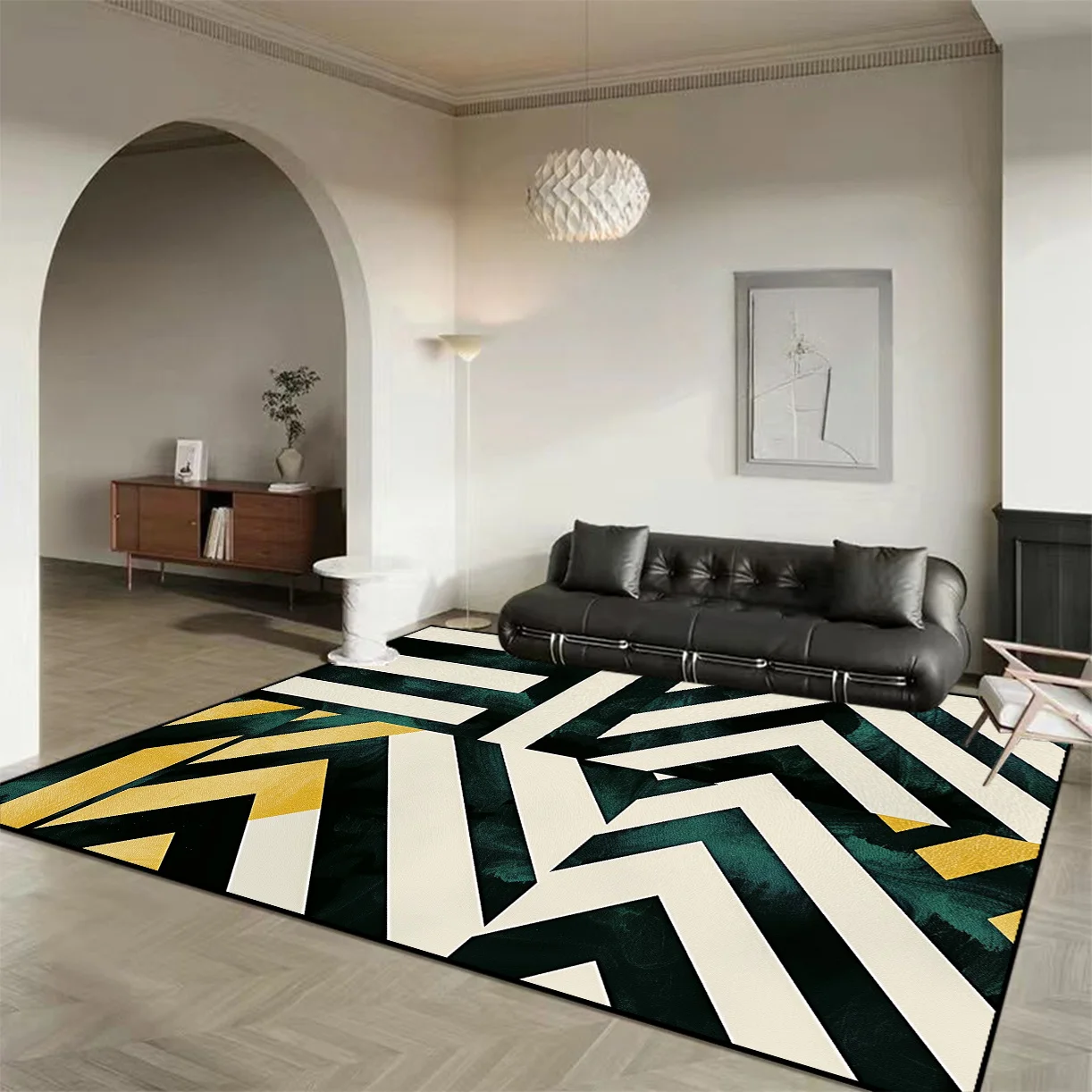 

Nordic Style Abstract Living Room Carpet Luxury Geometry Decoration Non-slip Floor Mat Bedroom Sofa Table Rug Washable Door Mats