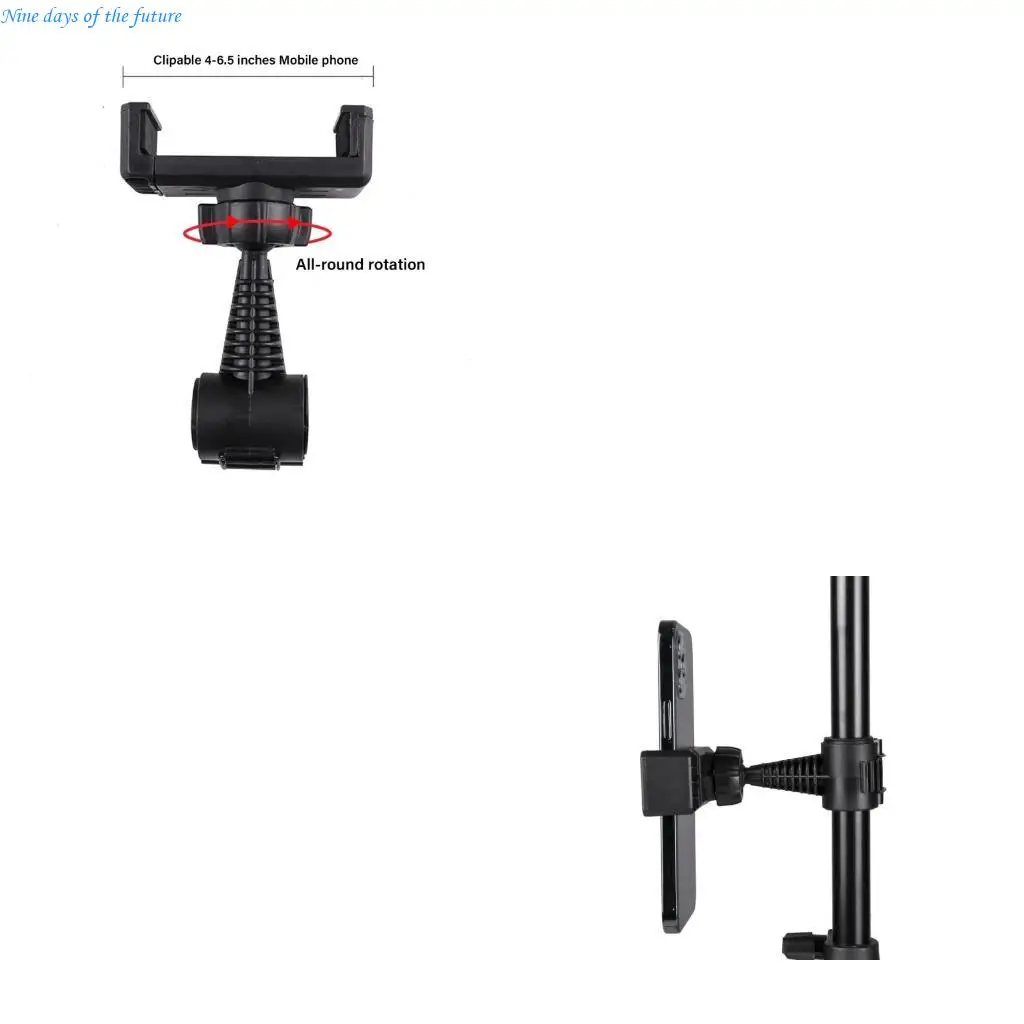 

360 Degree Rotate Cellphone Holder for Microphone Stand Phone Clamp Mount Universal Mic Stand Holder Mount E65A