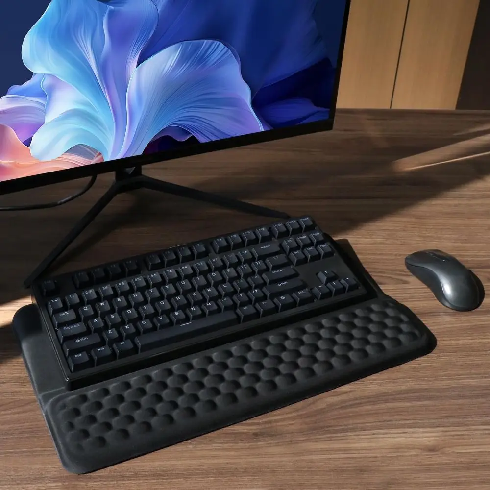 Ergonomic Computer Keyboard Stand Memory Foam Non-slip Keyboard Riser with Wrist Rest Tilted Keyboard Tray Support