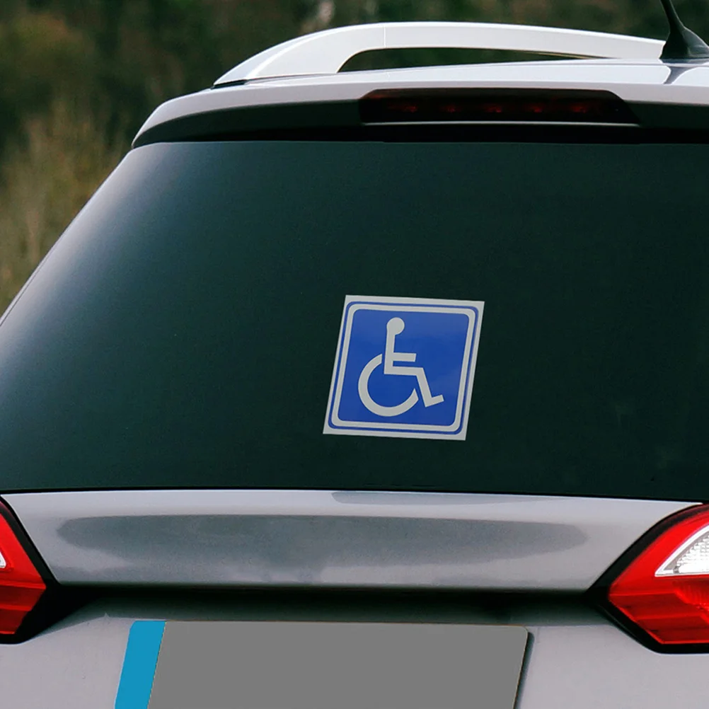 6 Sheets Disabled Signage Car Flag Wheelchair Parking Blue Stickers Symbol Labels