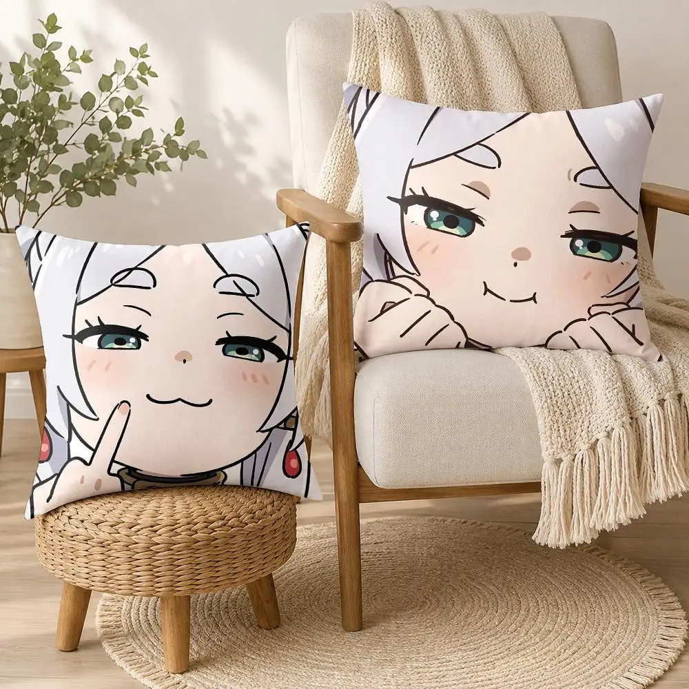 Frieren Beyond Journeys End Cushion Cover Square Decorative Throw Pillow 40x40cm For Sofa Bedroom Living Room Home Decor