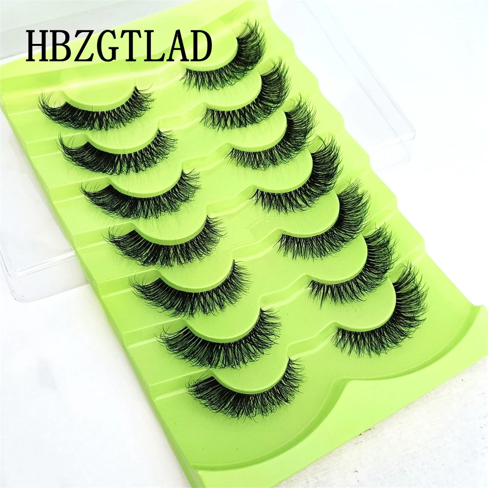 7 pares de pestañas de visón 3D pestañas de visón banda Invisible pestañas postizas de visón negro Natural tira completa cilios pestañas de maquillaje reutilizables