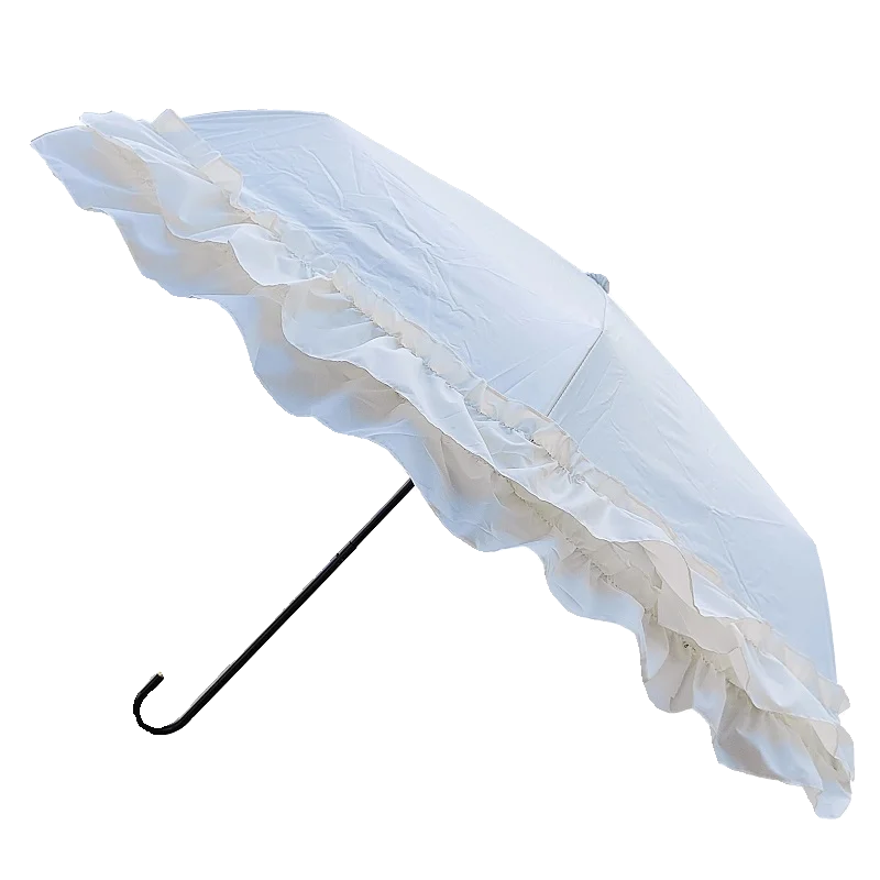 

lotus leaf edge lace sun umbrella, curved hook vinyl sunscreen, sun shade, rain and shine, lady Lolita princess umbrella