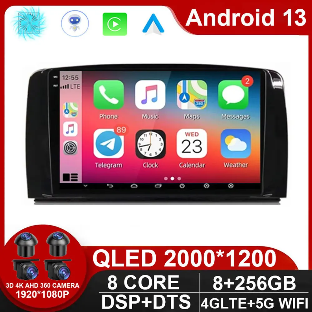 9 Inch Android 13 For Mercedes Benz R-Class R Class W251 R280 R300 R320 2005 - 2017 Car Radio 4G Autoradio Video Multimedia Navi