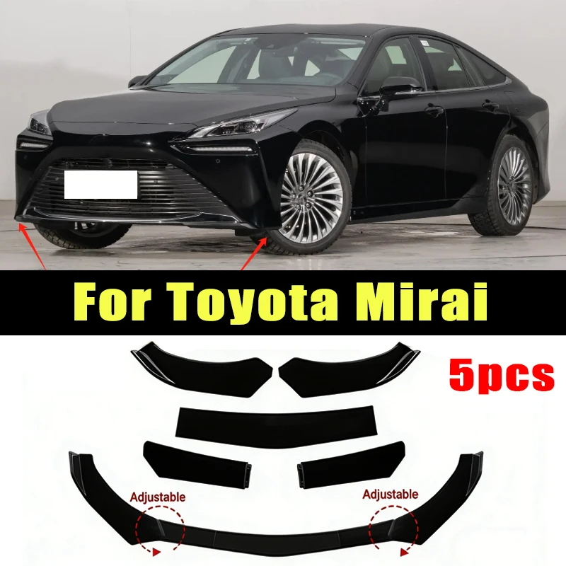 

5Pcs ABS Material Universal Car Front Bumper Separator Bumper Lip Body Kit Duck Lip Separator For Toyota Mirai Car Accessories