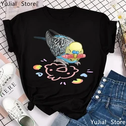 Kawaii Kleidung Lustiges T-shirt Mädchen Nymphensittich Papagei T-shirt Frauen Kleidung Harajuku Shirt Vogel Kurzarm T-Shirt Weibliche