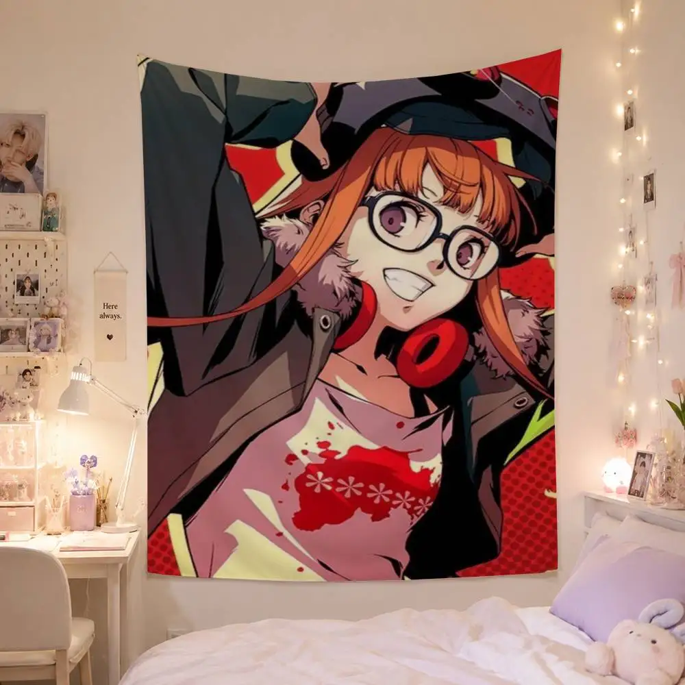 Persona 5 P5 Futaba Sakura Joker Flag Digital Printing Banner for Garage Wall Out Door Decoration