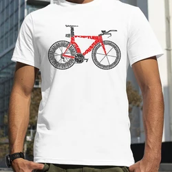 Words Bicycle Anatomy of a Time Trial Bike Print T-Shirts Men Summer Breathable Short Sleeves Loose Oversized Tee Unisex